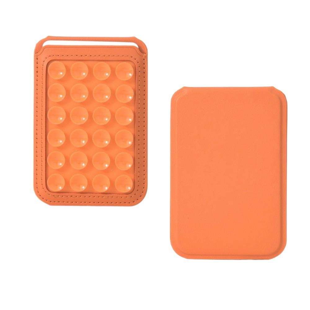 

For Magsafe Magnetic Card Holder Strong Adsorption Leather Phone Stand Suction Cup Hands-Free for iPhone 17 16 15 14 13 ProMax оранжевый