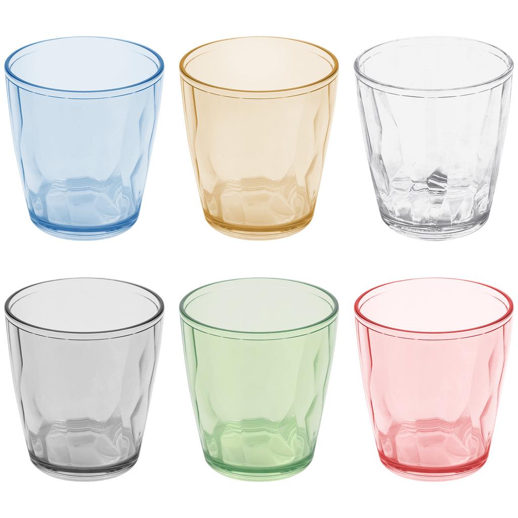6 Pezzi Bicchiere Indistruttibile 310/490ML Impilabile in Acrilico Tazza per Acqua Riutilizzabile per Succo di Frutta Birra Champagne per Casa