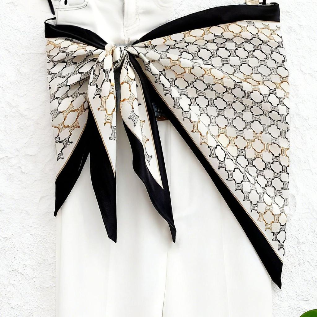 Spring and summer printed skirt women's triangle towel skirt curtain decorative belt towel stacked short skirt fart curtain new fashion