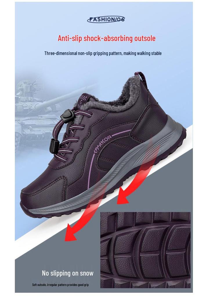 Men's Winter Fleece-Lined Non-Slip Sports Shoes: Warm, Comfortable, Casual Footwear for Middle-Aged and Elderly Men
