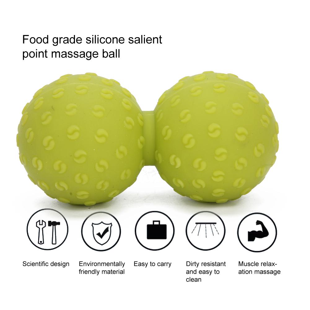 Double Massage Ball Leg Back Shoulder Muscle Release Deep Tissue Massage Yoga Gym Fitness BallGreen