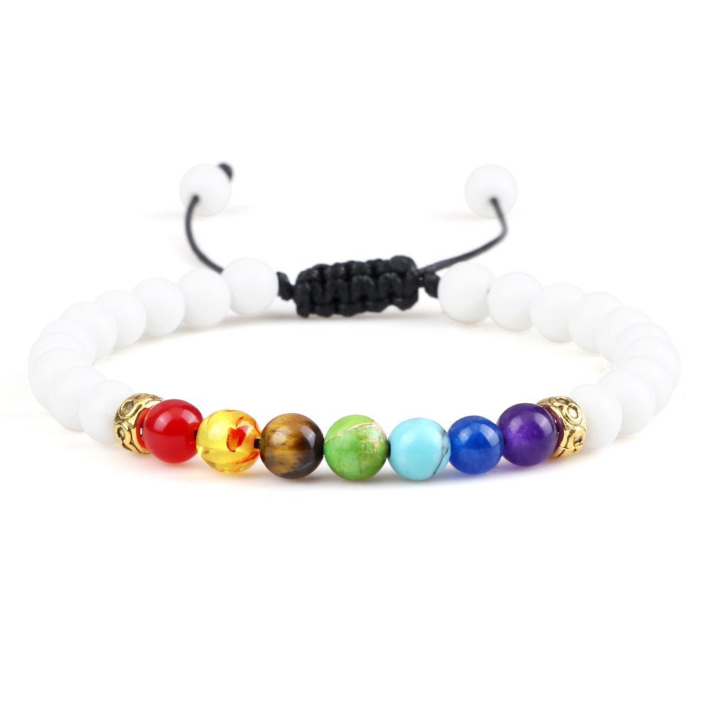 Multicolor Volcanic Lava Stone and Turquoise Tiger Eye Bead Yoga Bracelet