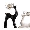 2x Statuette di Cervo Decorazione Lussuosa per le Feste Moderna per Arredo Casa Statuetta Renna Armadio Ufficio
