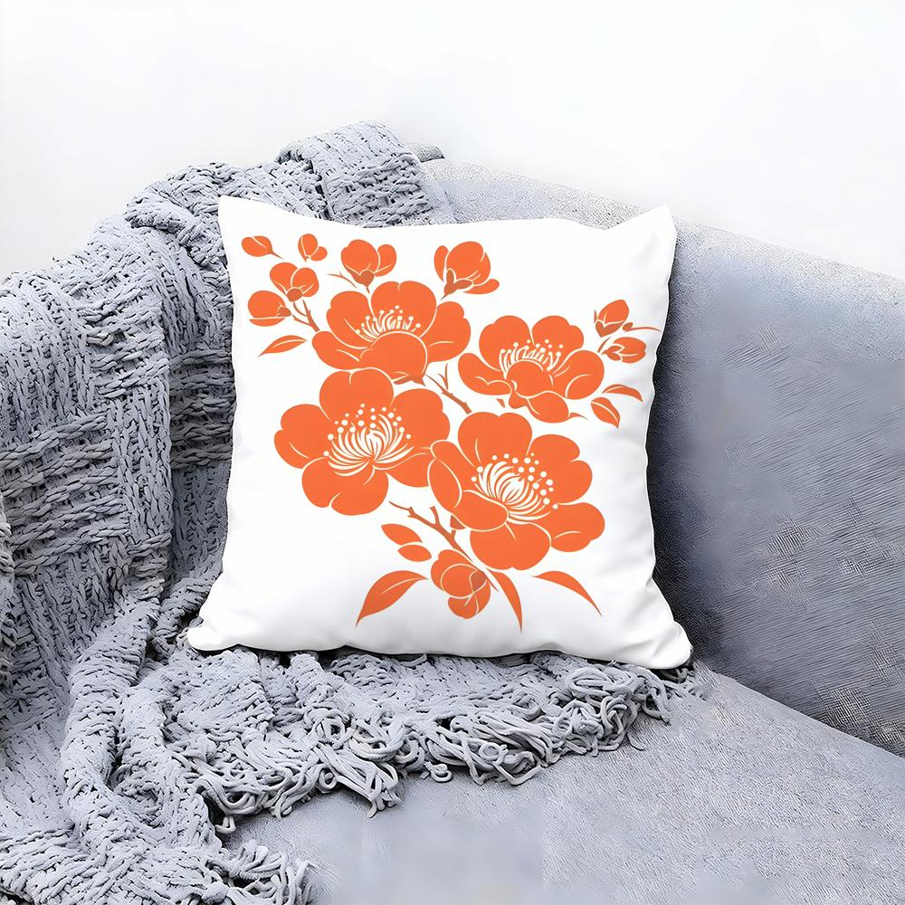 Traditional Chinese Floral Pattern Cushion Cover Premium Comfort Reversible Pillow Cove in One Design for Any Room Car Interior