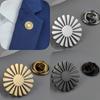 New Sunflower Men's Lapel Pin, 316L Stainless Steel Gold-plated Badge, Black Brooch for Suit Accessories, Gift for Father