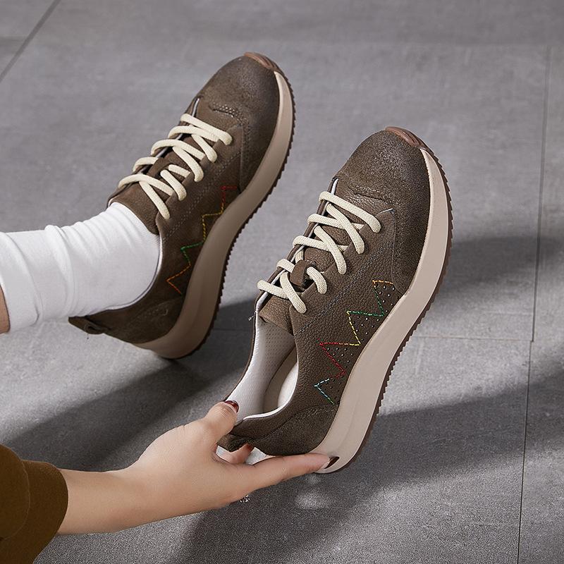 Genuine Leather Sports Women's Shoes Breadshoes Retro Classic Cowhide Forrest Gump Sneakers