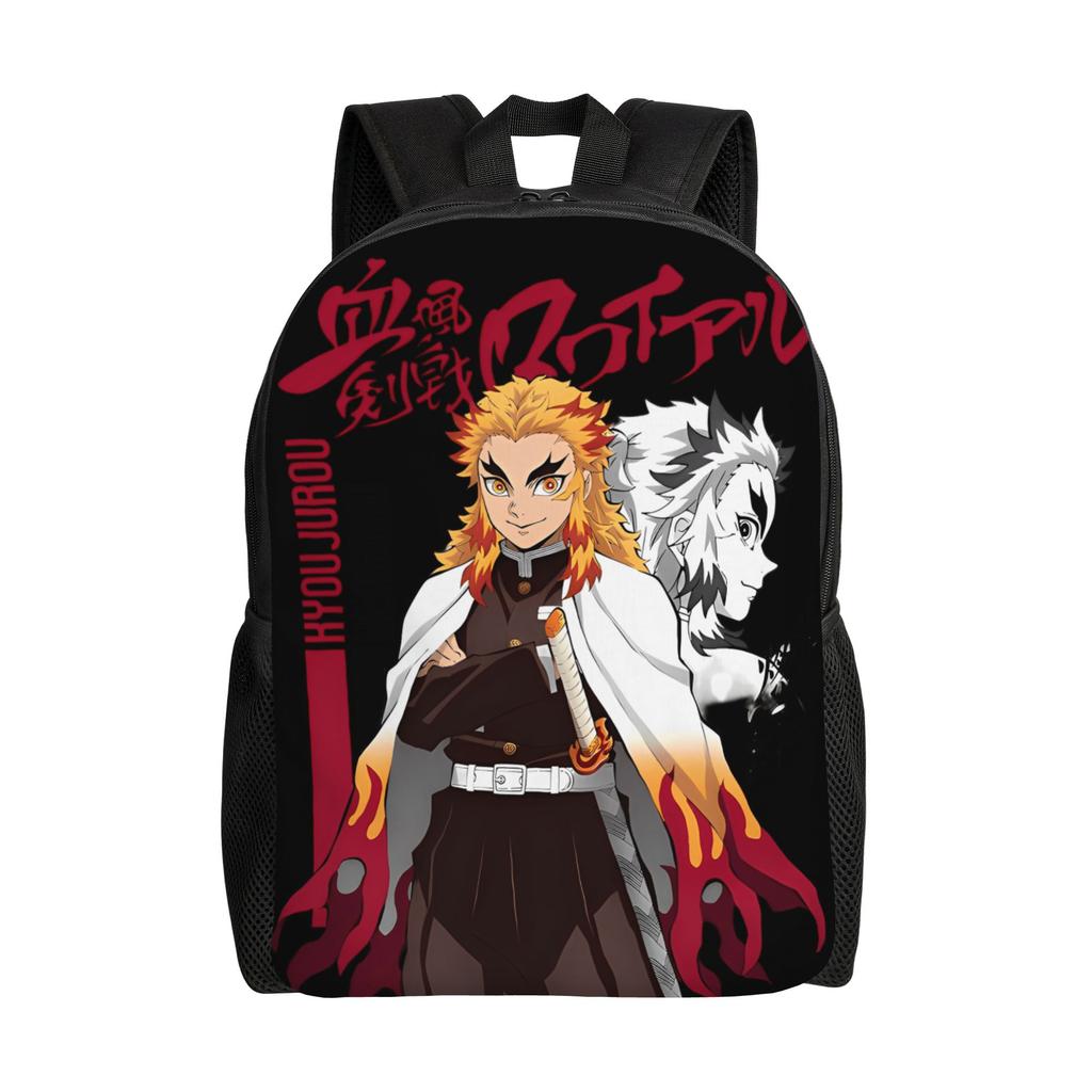Demon Slayered Backpack Anime Characters Boy Polyester University Backpacks Print Streetwear School Bags Rucksack
