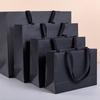 1pc Senior Black Kraft Paper Bag Wedding Christmas Party Candy Food Cookies Packing Paper Bags Fashion Clothes Gifts Pack Bags