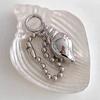 Silvery Conch Bowknot Keychain Lovely Decorations Keyring Ornament Backpack Phone Case Charm Pendant Gift for Girls Women
