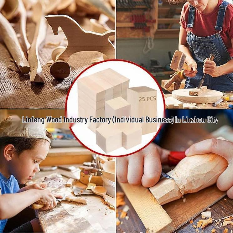Solid Linden Wood Carving Block Set for DIY Handmade Projects