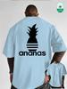 Black Pineapple Silhouette Print On Premium Soft 100% Cotton Mens T Shirt Perfect for Summer Casual Streetwear Style