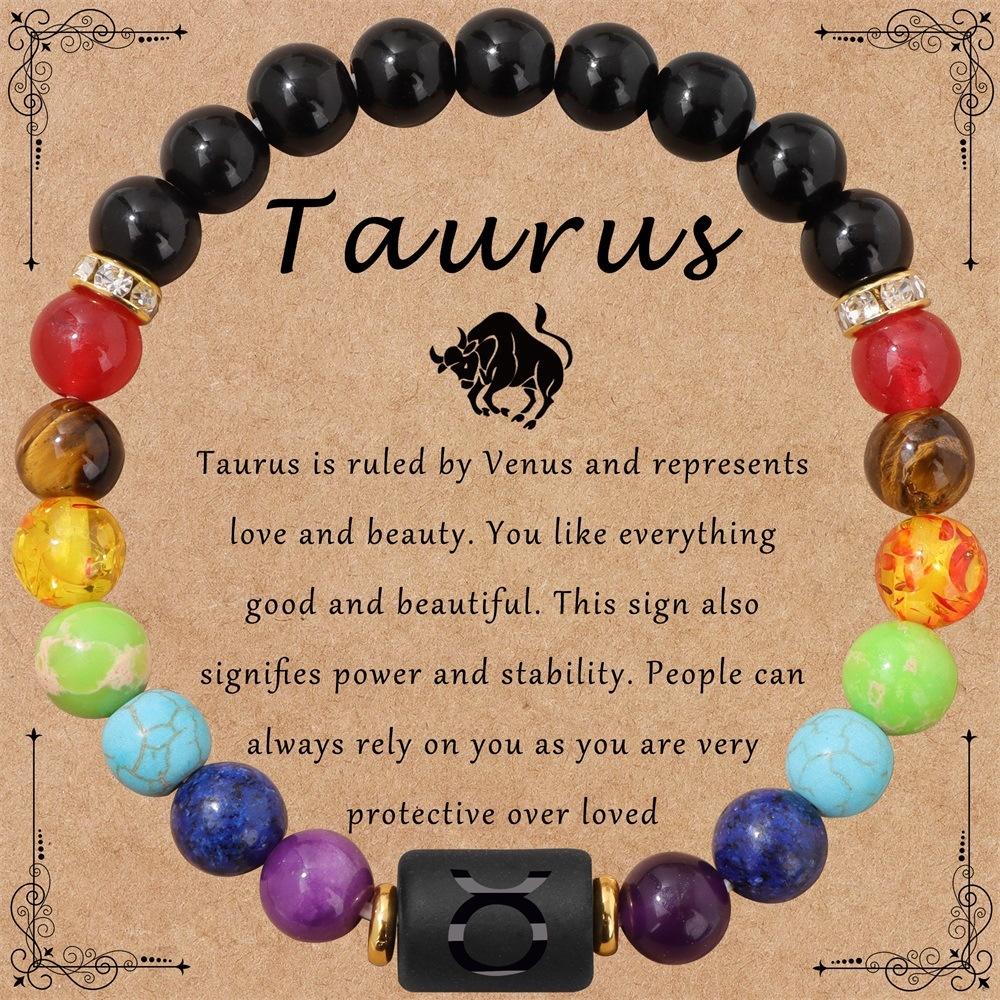 Men Women 12 Constellation Bracelet Elastic Bracelet Hand Woven Adjustable Natural Tiger Eye Obsidian Bracelet Party Gift Jewelry
