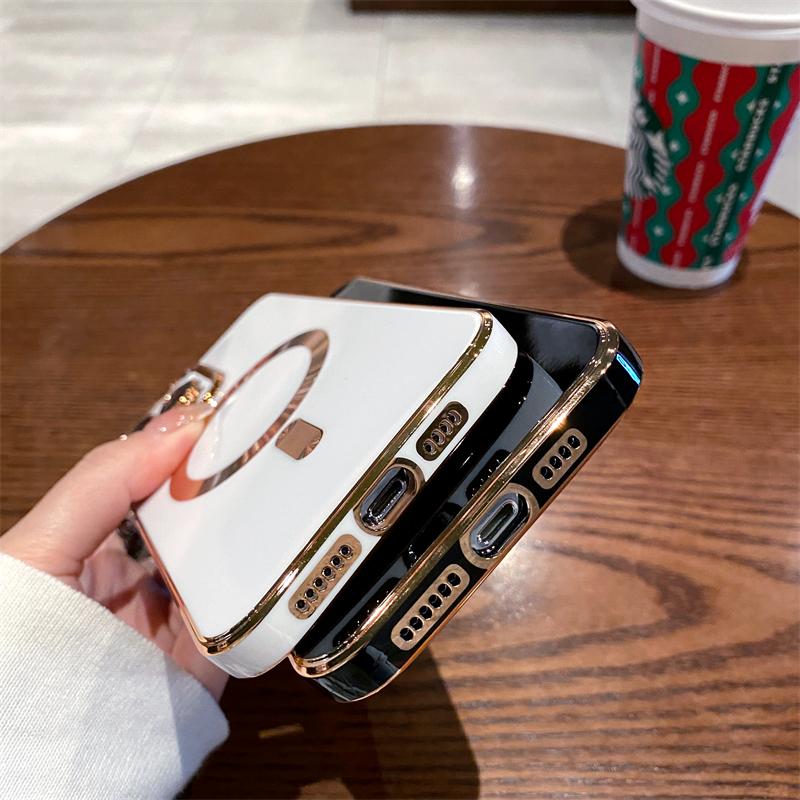Luxury Plating For Magsafe Magnetic Case For Apple iPhone 15 14 13 12 11 Pro Max 14 15 Plus Wireless Charging Cover Accessories