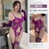 New sexy underwear suspender purple high-end lace with steel ring gathering perspective body sculpting vest set