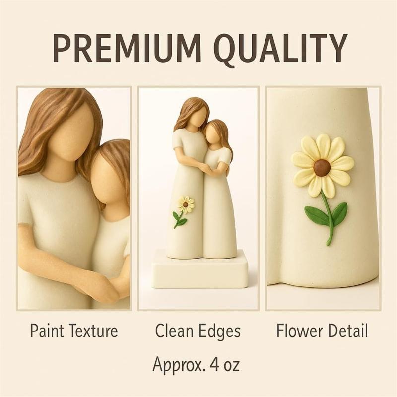 Mother Daughter Figurines Mother Daughter Hugging Statues for Bedroom Desktop Shelf Decors Mother Day Birthday Gift
