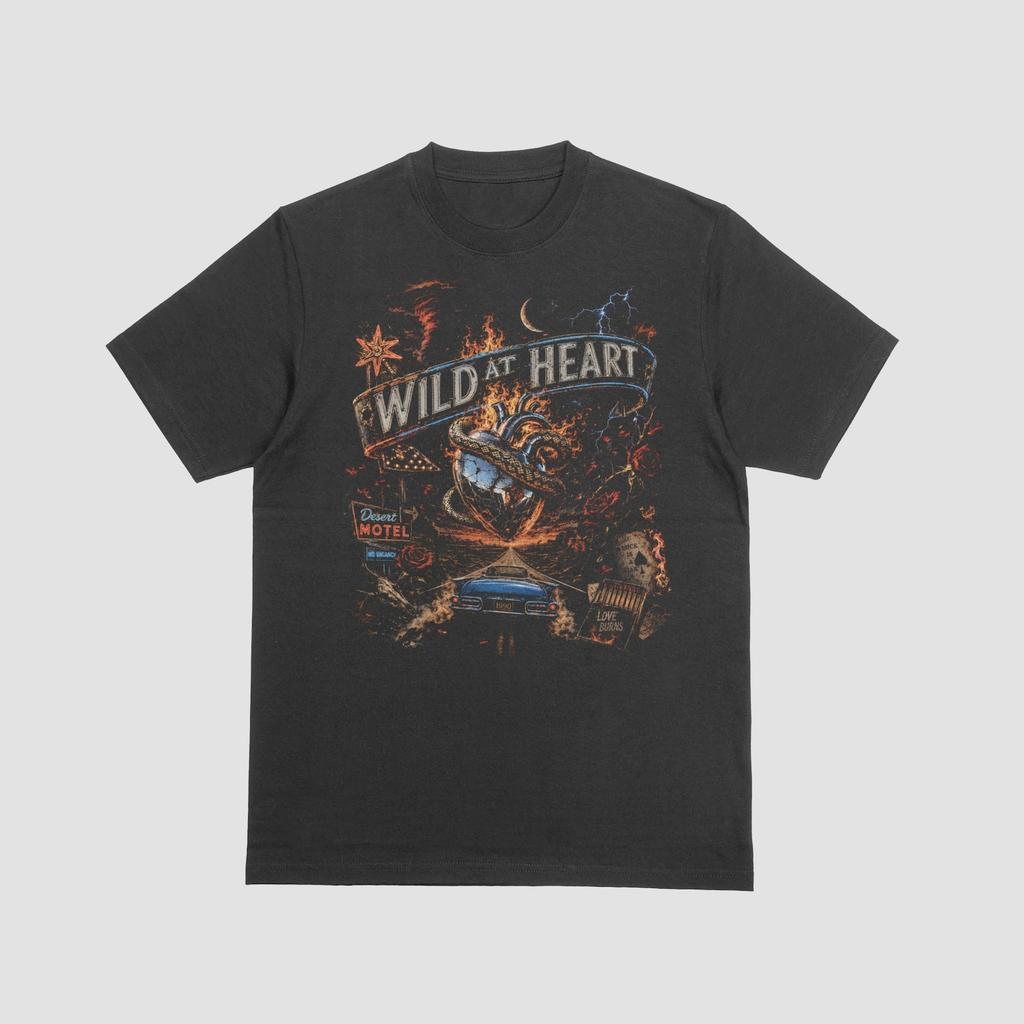 Wild at Heart Inspired Acid Wash T Shirt, 90s Road Movie Tee, David Lynch Romanc