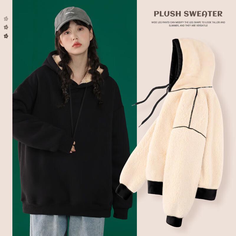 

JEANSWEST Women s Lambswool Lined Hooded Sweatshirt XL