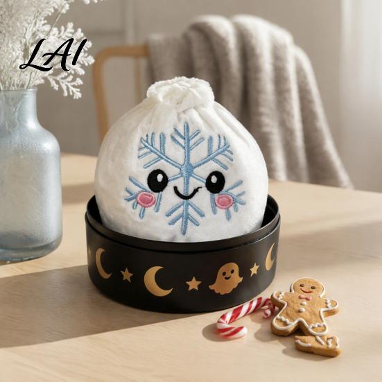 Holiday Stress Reduction Toy Christmas Plush Dumpling Relief Toy Santa Claus Snowman Reindeer Steamed Bun Squeeze Relaxation Sensory with Steamer