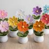 Best Selling Handmade Knitted Saffron Flower Pot for Office and Home Decor and Festive Gifts for Valentine's Day