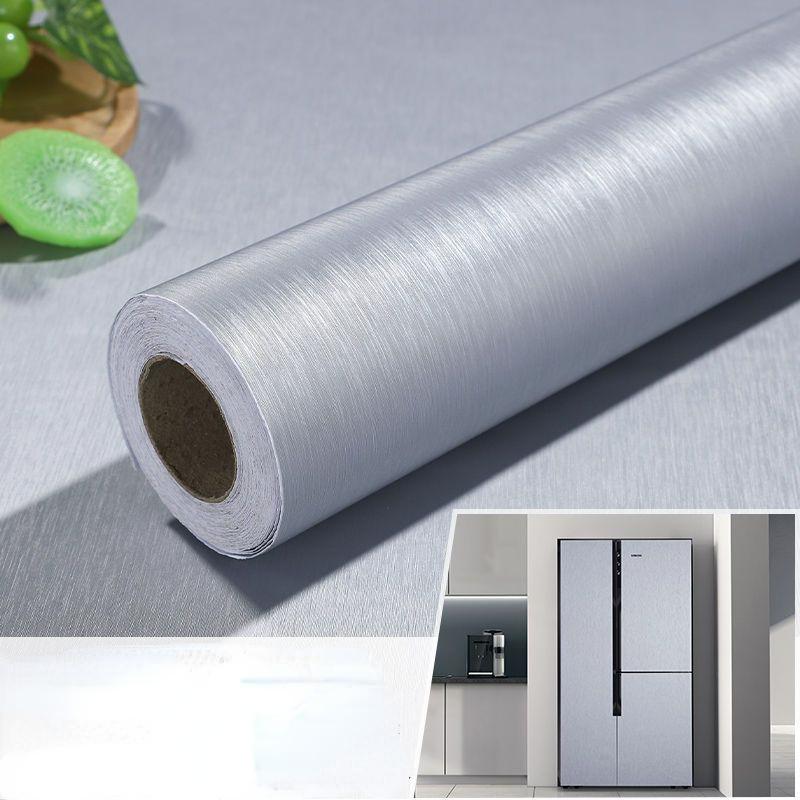 Thickened Brushed Metal Sticker Stainless Steel Kitchen Cabinet Refrigerator Self-adhesive Wallpaper Waterproof Home Decoration