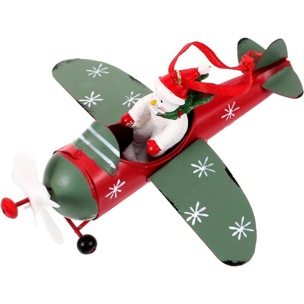 Antique Style Santa Airplane Model Santa Christmas Tree Hanging Ornaments  Desktop