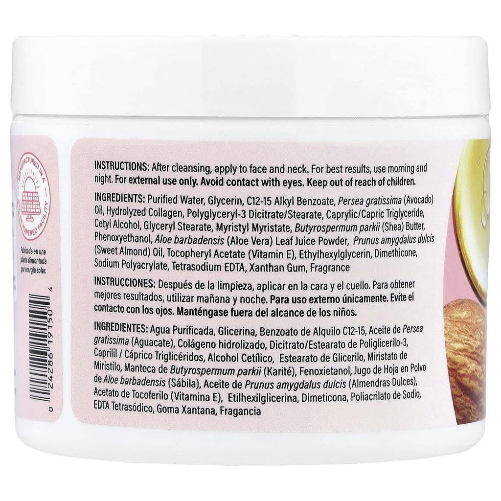 De La Cruz, Kollagen Gesichtscreme mit Aloe Vera und Avocadoöl, 4 oz (113 gr)