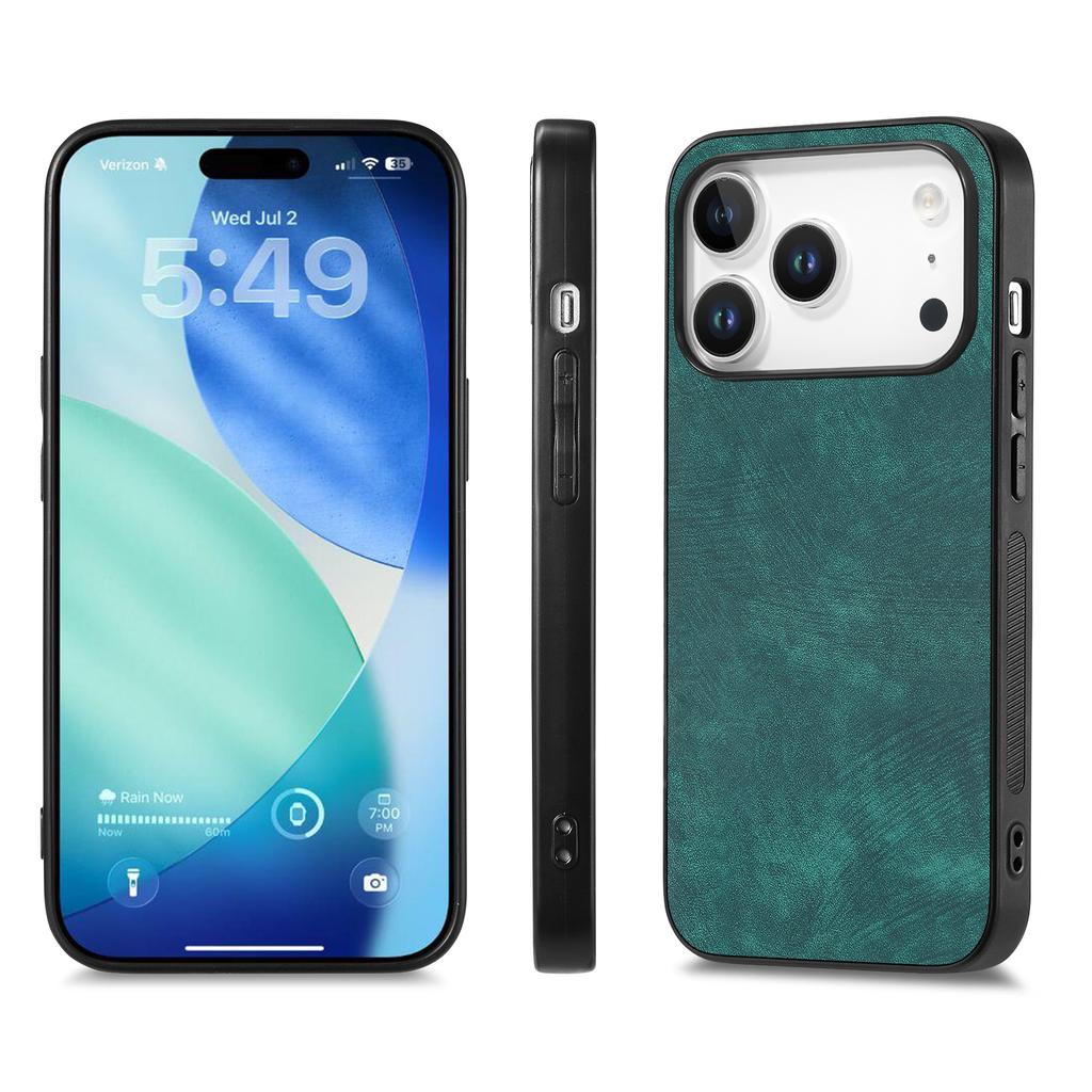 For iPhone 17 Pro Case Shockproof Slim Retro Leather Phone Back Cover