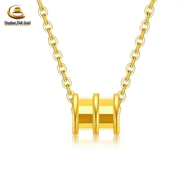 Pure Gold Slim Waist Abacus Pendant Necklace - Promotional Gift Style