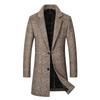 Yi Zhi Fan Men's Plaid Wool Coat - Mid-Length, Thickened Suit Collar Windbreaker