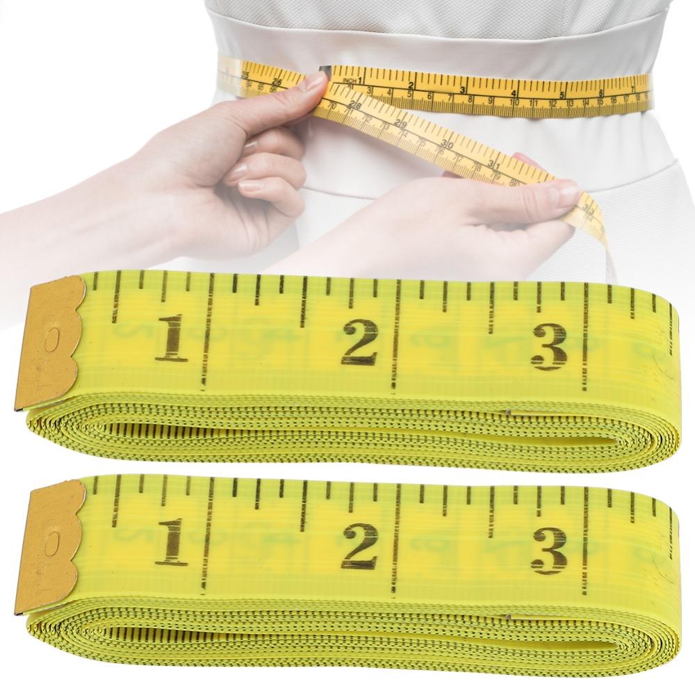 10Pcs 300cm / 120 Inch Flexible Measuring Tape Yellow Dressmaker Ruler For Weight Loss