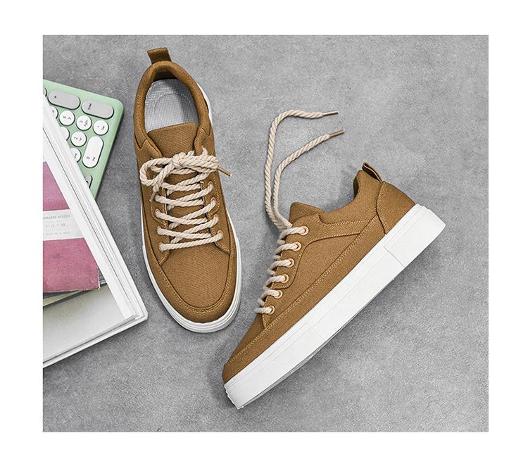 Men's Height-Boosting Thick-Soled Canvas Shoes - Breathable Summer Retro Lace-Up Sneakers