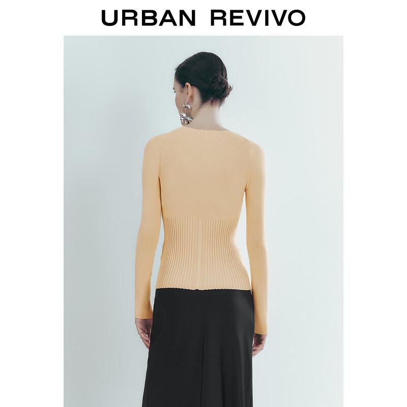 UR Damen V-Ausschnitt Rippstrickpullover