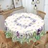 Independence Day Flower Wreath Waterproof Rectangular Tablecloth Red Blue Flower Star USA Flag Tables Cover for Dinner Kitchen