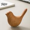 Durable Ceramic Decorative Birds Bird Figurines with Wood Grain Look, Modern Home Decor Animal Sculptures, Stylish Room for Living Bedroom Office