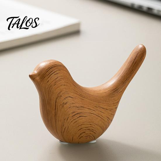 Durable Ceramic Decorative Birds Bird Figurines with Wood Grain Look, Modern Home Decor Animal Sculptures, Stylish Room for Living Bedroom Office