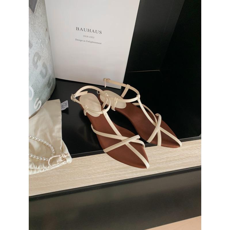 

~ Элегантные босоножки с перекрестными ремешками, с острым носком и открытым носком, женские, весна-лето 40 белый