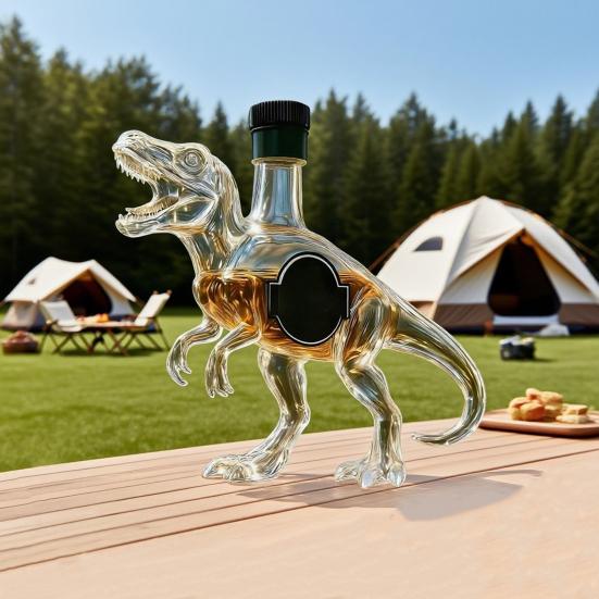Yousheng 350ML Láhev na whisky Velociraptor Rytá sklenice na whisky ve tvaru dinosaura Karafa na víno Domácí kuchyně Barová dekorace Dárek pro nadšence do dinosauřů