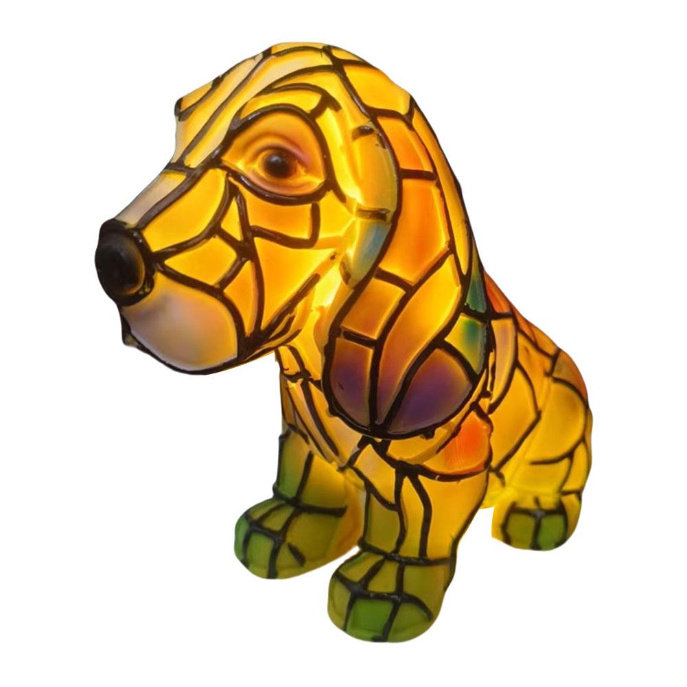 

Кошачья лампа Анималистическое искусство Смола Настольная лампа Красочная Винтажная Витражная Французский бульдог Корги Мейн-кун Светодиодный ночник Подарки Warm&17cm Height