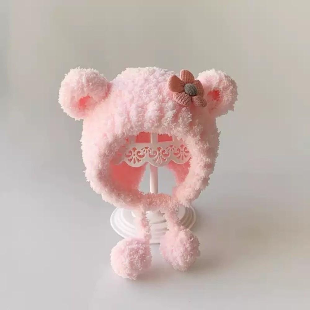 Cartoon Baby Winter Hats Cute Flower Warm Bonnet Fashion Kids Plush Caps Newborn Toddler