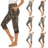Women's Elastic Waist Casual Pants, Slim Fit with Pockets, Side Split Dress Pants