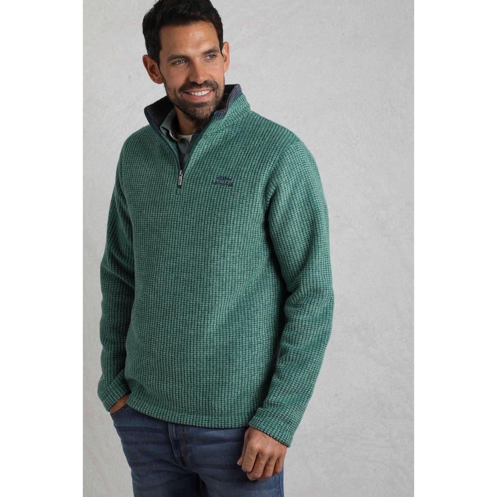 Weird Fish Mens Newark Grid Eco Friendly Quarter Zip Fleece Top