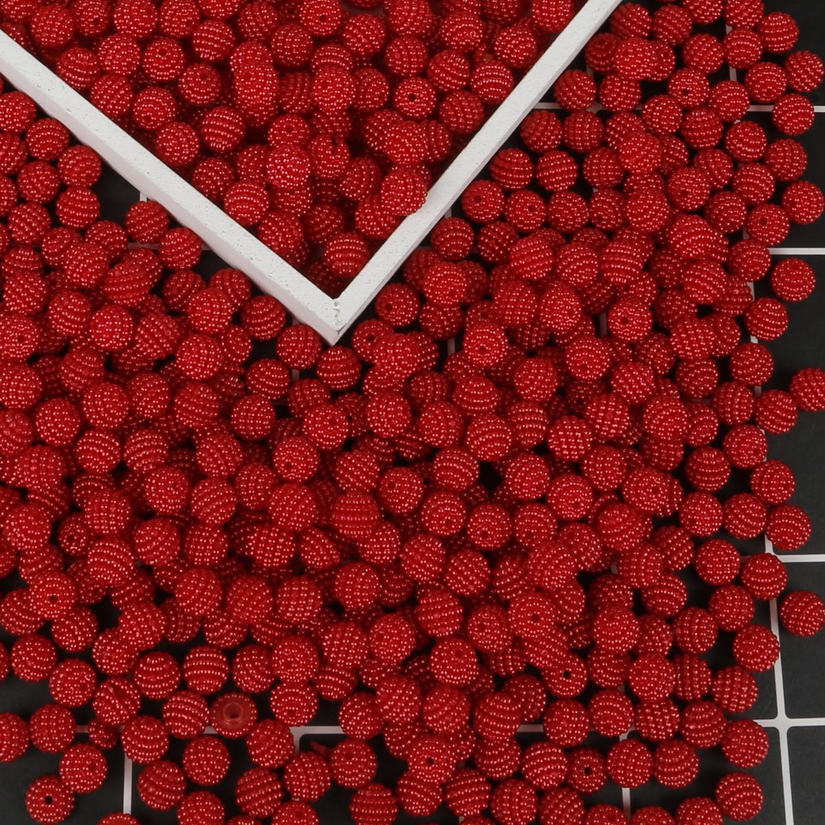 

10 мм, 50/100 шт. Акрилові намистини Bayberry Round Loose Beads для виготовлення ювелірних виробів 10mm 100pcs червоний