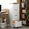 Office Filing Cabinet, 4 Drawers, Hanging File Holders for A4, Rustic, 40 x 40 x 131 cm, White