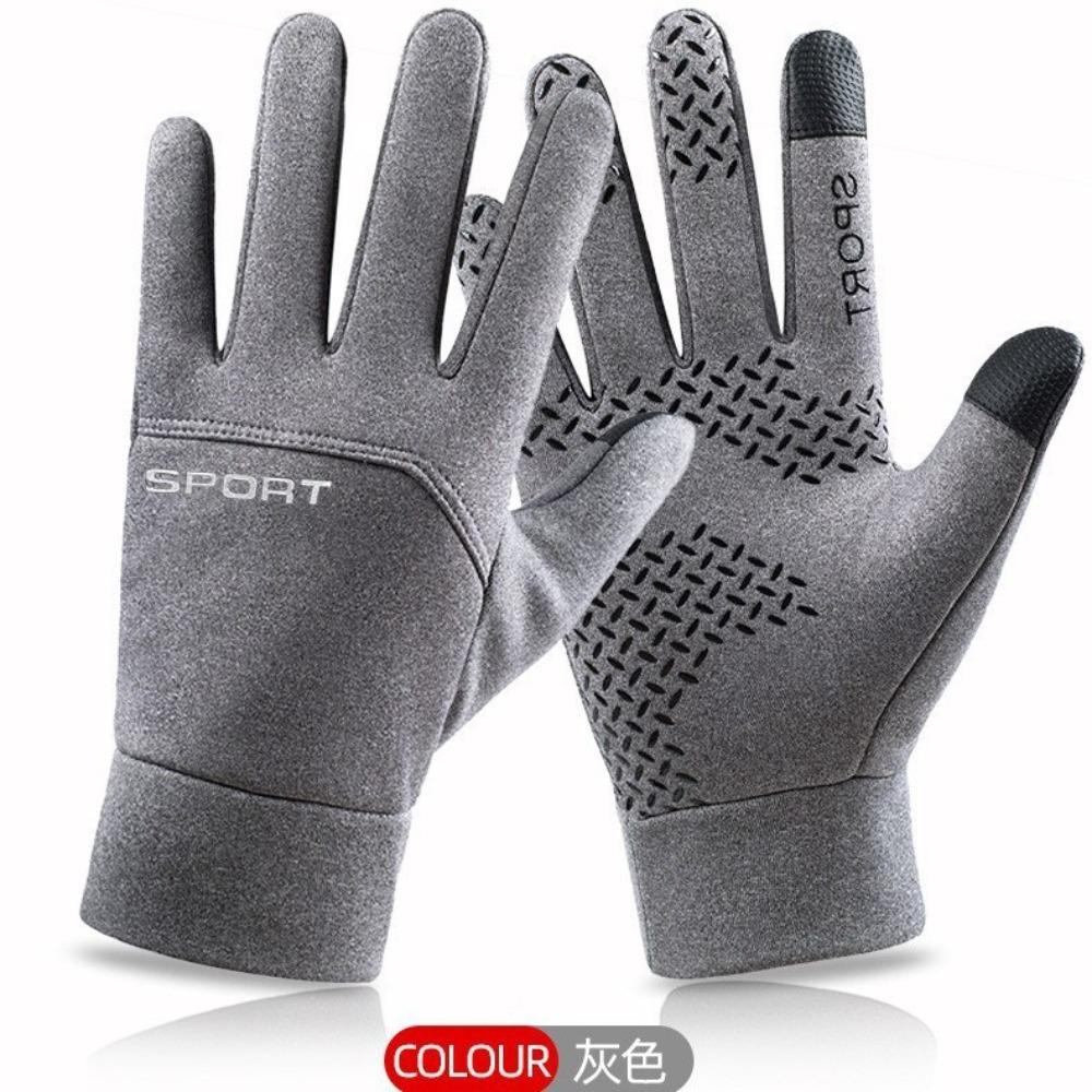 Outdoor sports warm gloves for both men and women, winter cycling, football, anti-slip, windproof, waterproof, touch screen, fleece