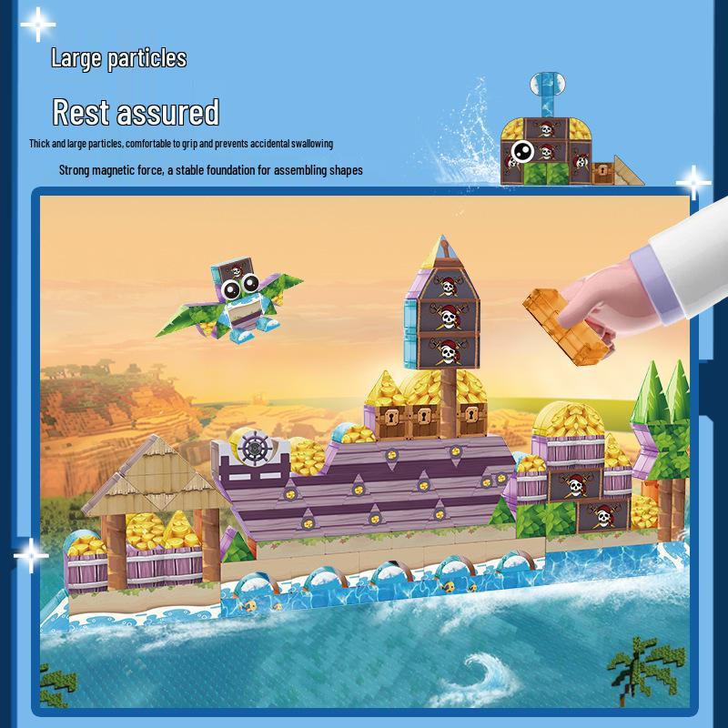 DiGe Geometric Magnetic Blocks - Building Blocks for Construction Vehicles & Castles - Children's Toys