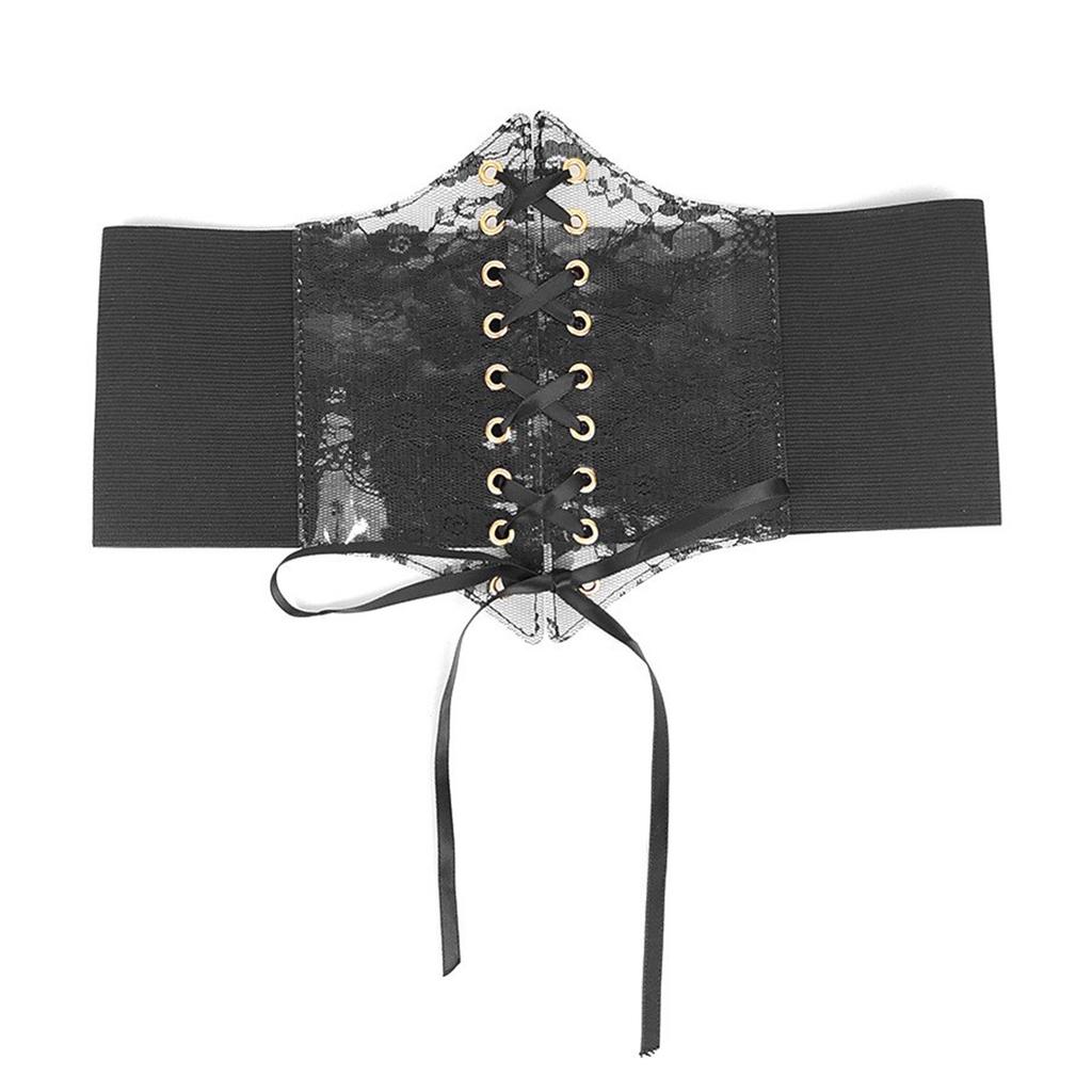 Corset Belt Waistband for Women Elastic Costume Waist Belt Sexy Lace Up Women Underbust Lace Up Tops