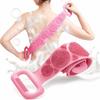 Envoi Silicone Body Back Scrubber, Double Side Bathing Brush for Skin Deep Cleaning Massage, Dead Skin Removal Exfoliating Belt for Shower, Body Bru