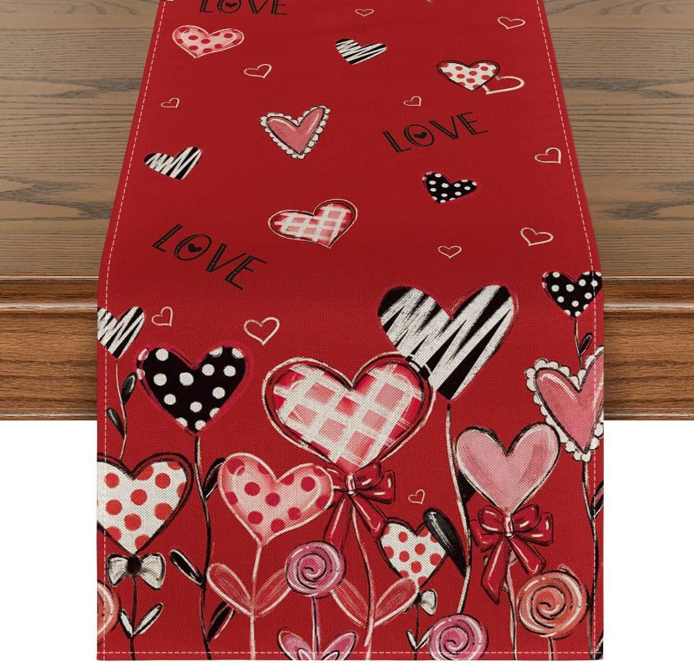 Desktop Ornaments Love Table Flag Tablecloth 33*183cm Table Runner For Festive Atmosphere Event Decoration Valentine's Day Party