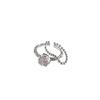 Sterling S925 Trendy Silver Open Ring Designed With Geometric Cross Texture For Aesthetics Modern