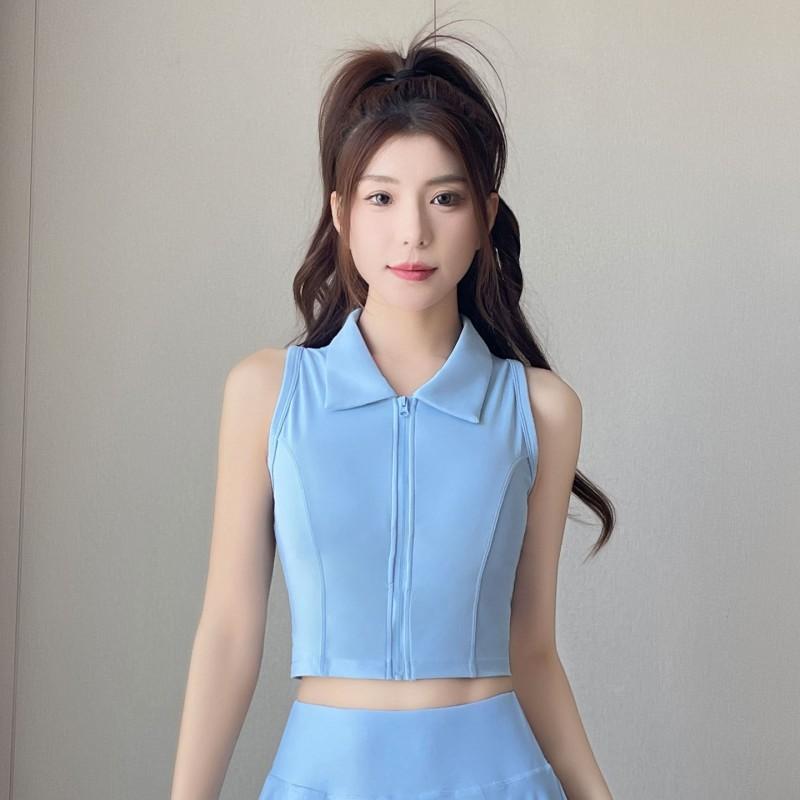 Womens Sports Polo Set Badminton Tennis Golf Outfit Slim Fit Activewear